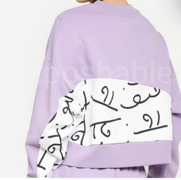 Puma x Britto Sweatshirt Crop Purple Medium - Picture 2 of 3